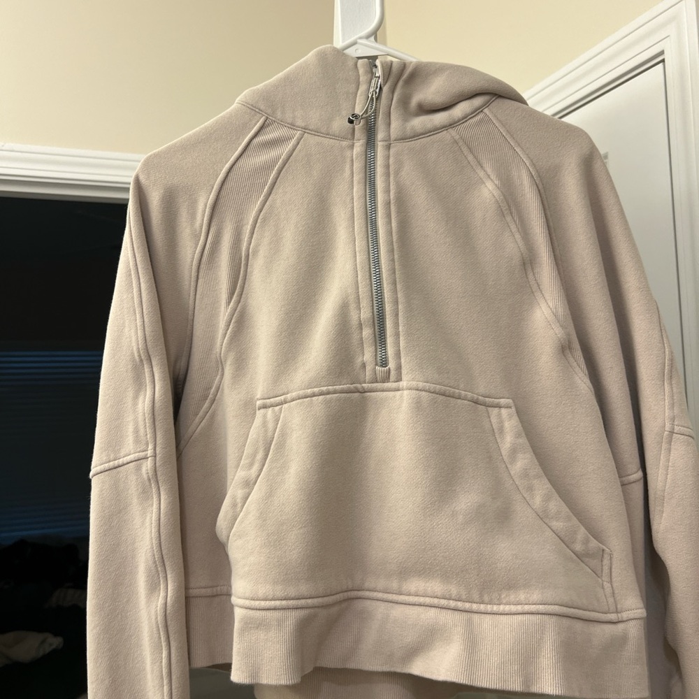 Lululemon Half Zip Scuba in Mojave Tan